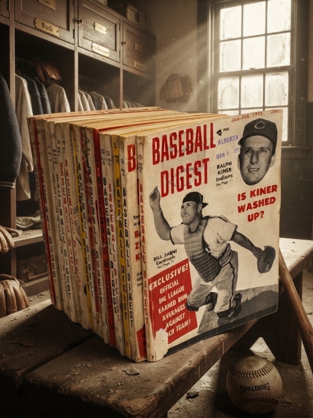 VINTAGE BASEBALL DIGESTS 19 MAGAZINES FROM 1955-65